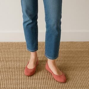 Women’s 9 Jack Rogers Lucie Scalloped Ballet Flats Dusty Rose Suede